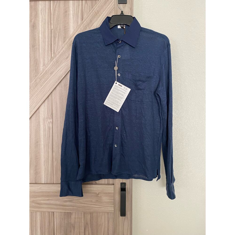 NWT Caruso slate blue mens long sleeve button down